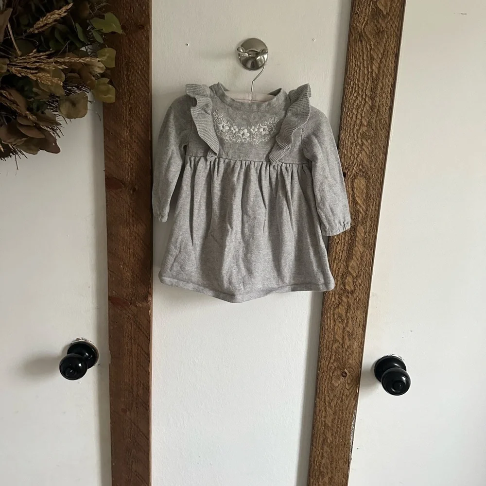 Baby Girl Embroidered Floral Knit Sweater Dress 6 Months Carter’s